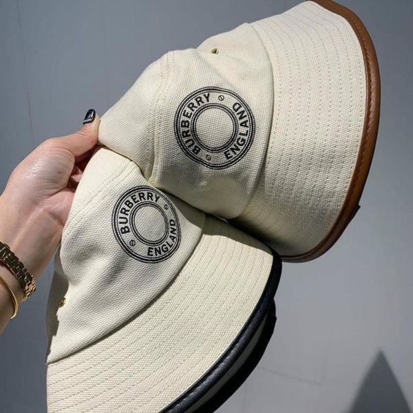 

spring sunscreen in burberys cap and summer american white canvas letters fishermans hat men womens personality street basin sunsh fuq4, Blue;gray