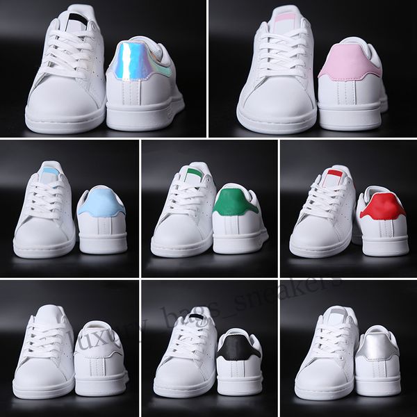 

casual running shoes mens women sneakers fashion smith triple black white green collegiate lush red metallic silver gold navy pink