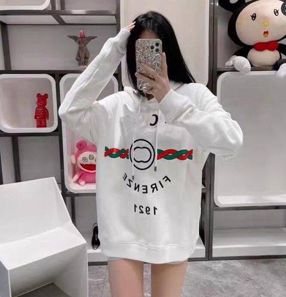 

high street mens womens designers hoodies terry plus velvet men hoodie with letters stripre pattern long sleeve hooded pullover clothes swea, Black