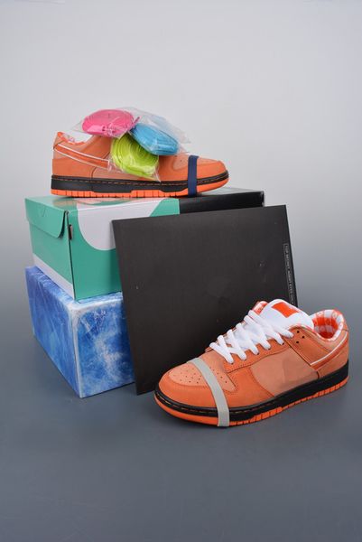 

skateboard shoes low orange lobster color yellow-orange leisure shoes sneakers ship shoebox