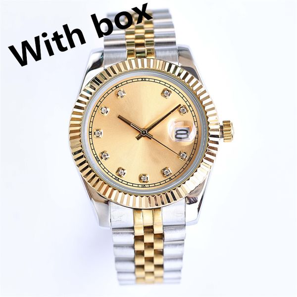 

904l stainless steel strap wristwatches precision and durable couple watches luxury diamonds women men watch day date mechanical fashion nic, Slivery;brown
