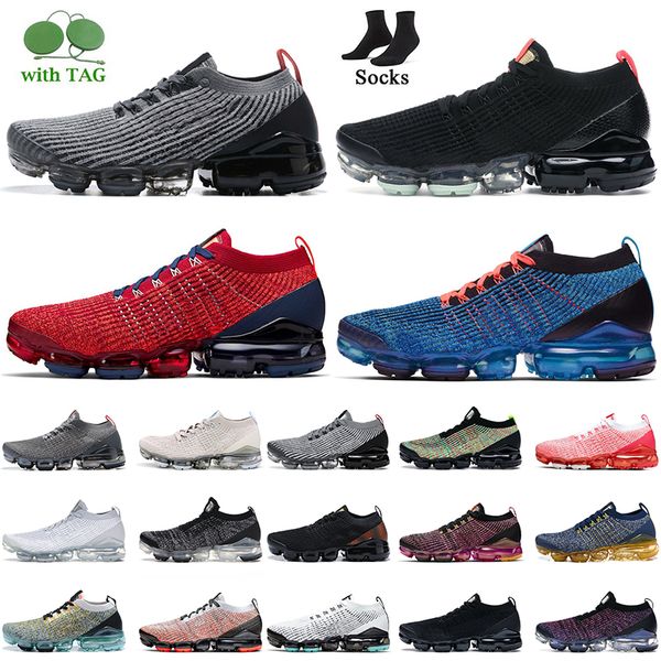 

2022 tn plus running shoes fashion designer fly 3.0 knit cushion sneakers triple black aurora white pure platinum particle grey noble red bl