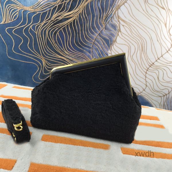

evening bags first women handbag cluth shoulder crossbody bags wool handbags purse genuine leather solid color fashion dinner