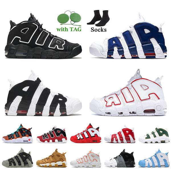 

fashion uptempos basketball shoes scottie pippen black split women mens sports trainers white varsity red university blue unc denim chrome d