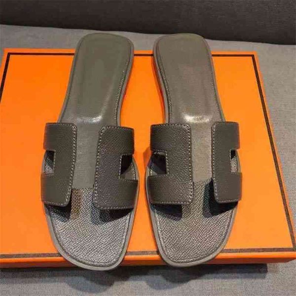 

dhl herme designer slippers wholesale classics woman shoes slipper leather flat sandals fashion slides slide rubber, Black