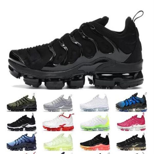 

plus tn running shoes vapor for max men women triple black white cool grey atlanta fresh rough green midnight navy hyper royal mens spo313v, Black;brown