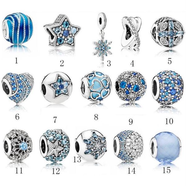 

s925 sterling silver jewelry diy big beads fits ale charm for bracelets bangle for women for european bluecolor bracelets268c, Black