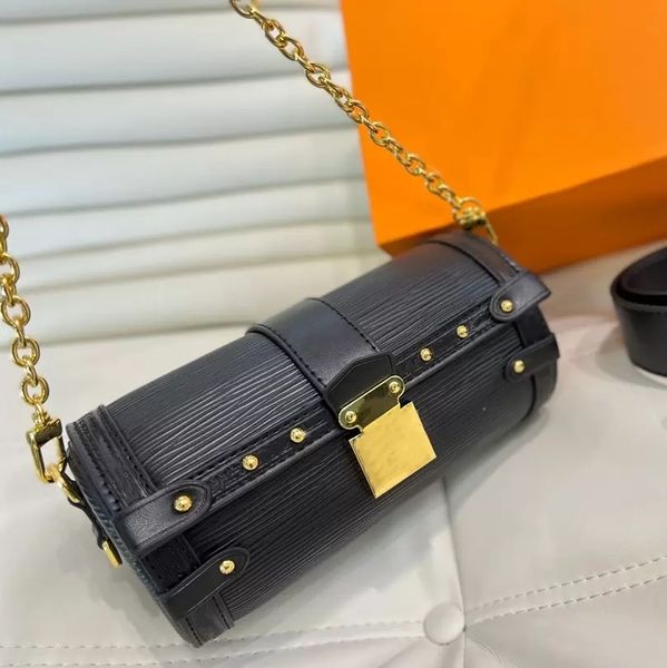 

women crossbody shoulder bags luxury chain totes bag fashion designer handbags water ripple leather design wallets detachable chains clutche, Black;red