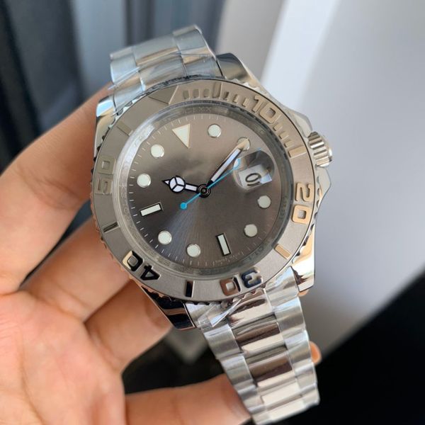 

2022 men's automatic mechanical watch full stainless steel strap yachting super luminous waterproof watch, Slivery;golden