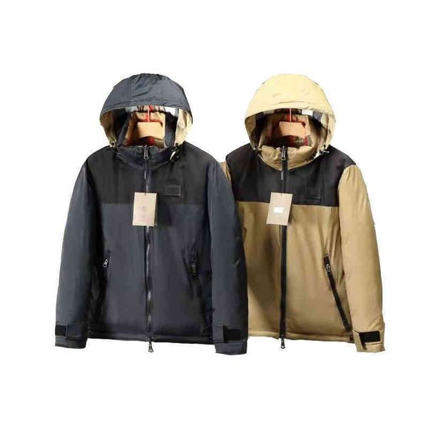 

england style famous designer luxury mens down jacket canada north winter hooded double-sided reversible jackets for men women clothing, Black