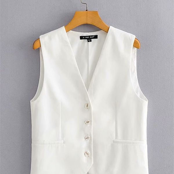 

women's vests duoperi women fashion sleeveless jacket casual gilet office lady vest streetwear female waistcoat veste femme 220921, Black;white