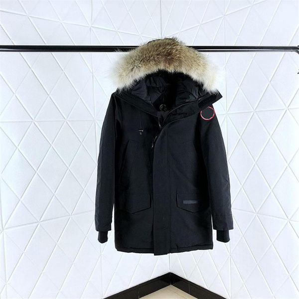 

classic style of down jacket for men's women with wolf fur hooded tracksuit parka winter coat windbreaker face north designer234q, Black