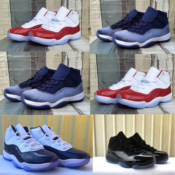 

11s veet midnight navy infant big boy girl sneakers cherry kids shoes cap and gown ps preschool youth designer toddler children runner, Black