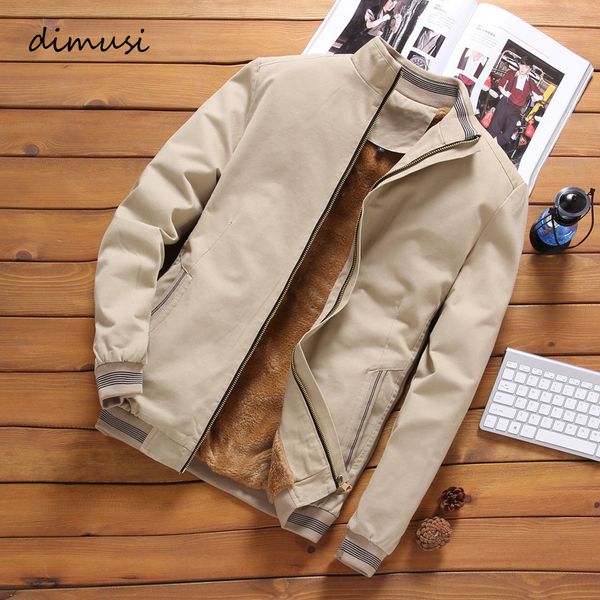 

men s jackets dimusi autumn mens bomber casual male outwear fleece thick warm windbreaker jacket baseball coats clothing 220921, Black;brown
