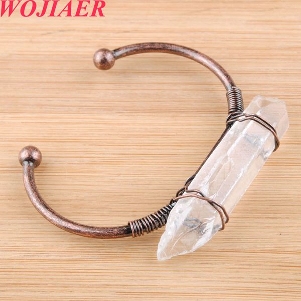 

simple rose goldcolors opening bangle bracelet wire wrap irregular crystal for mens women lovers bo932, Black
