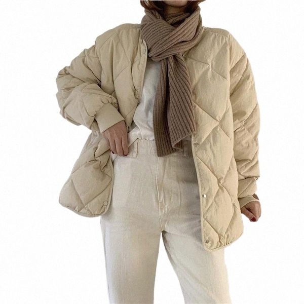 

women's down & parkas winter fashion outwear casual jackets solid all-match simple fresh stylish warm women coat loose thicken 089d#, Black