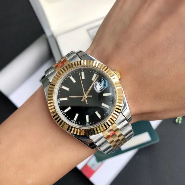 

mens automatic luxury gold date watch 48h energy storage miyota 8215 sapphire crystal waterproof luminous oyster just 904l stainless steel m, Slivery;brown