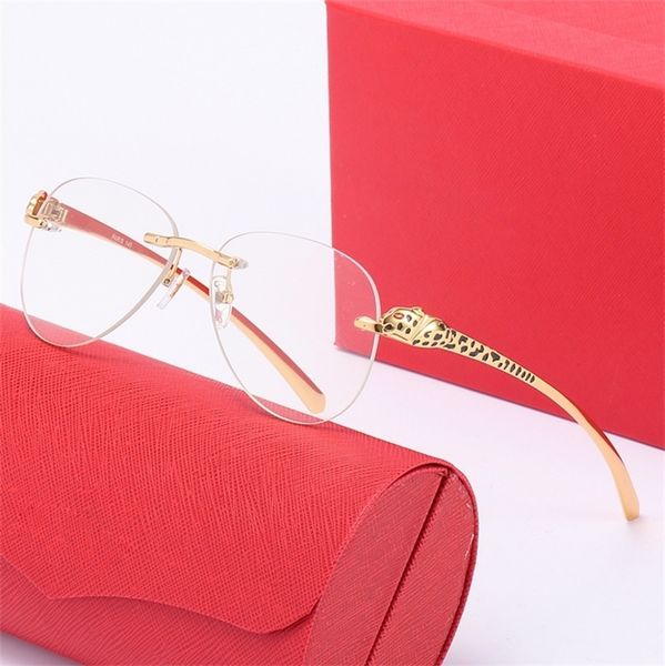

sunglasses leopard head rimless men and women fashion trend driver's pilot's toad glasses designer sunglass top, White;black