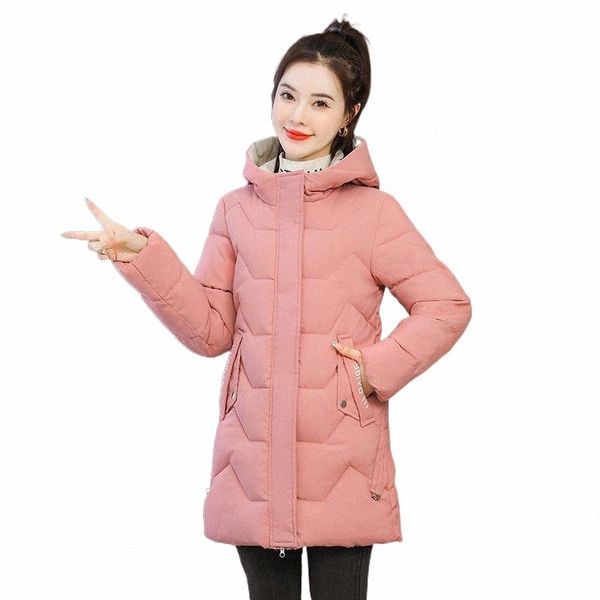 

women's down & parkas 2021 winter women mid-long jackets casual thicken warm hooded pattern coat female outwear jacket k4rp#, Black