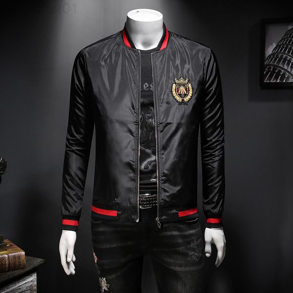 

men's jackets spring new burbersy collar jacket light jacket men's fashion, Black;brown