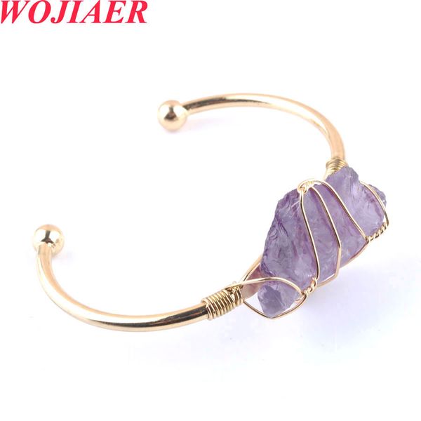 

Natural Stone Crystal Irregular Bangle Rose Gold Style Fashion Shinning Charm Open Bracelet For Women Wed Jewelry Gift BO934