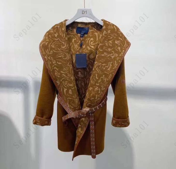 

designer womens cape 2022 autumn women bathrobe coat outerwear letter pattern trendy lady streetwear winter coats, Black