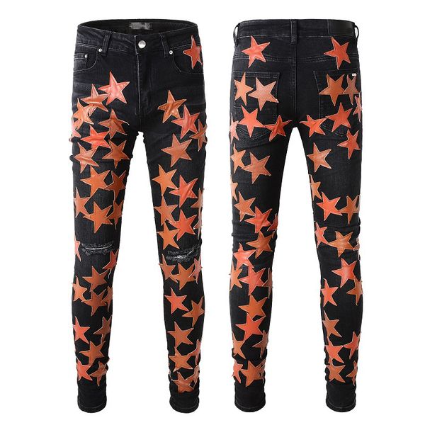 

stylish star jeans mens denim pants quality trouser distressed trousers luxury hip hop pant men's clothing comfortable, Blue