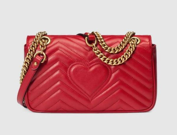 

2021 Gold chain Marmont Sweetheart Shoulder Bag Handbag Messenger Women Totes Fashion Handbags Classic Crossbody Clutch Purse Wallet M20120, Red