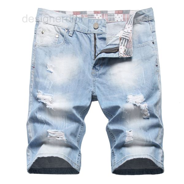 

men's jeans designer special trend hand rubbed youth zipper open placket blue cotton middle waist elastic pants buyv