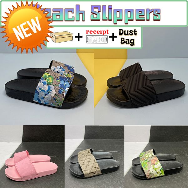 

slippers new with box men women fashion slippers luxury slides summer beach sandals