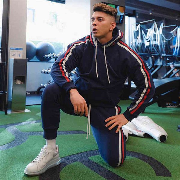 

men's tracksuits 2021 new men sets fashion sporting suit brand patchwork zipper sweatshirt sweatpants mens clothing 2 pieces sets slim, Gray