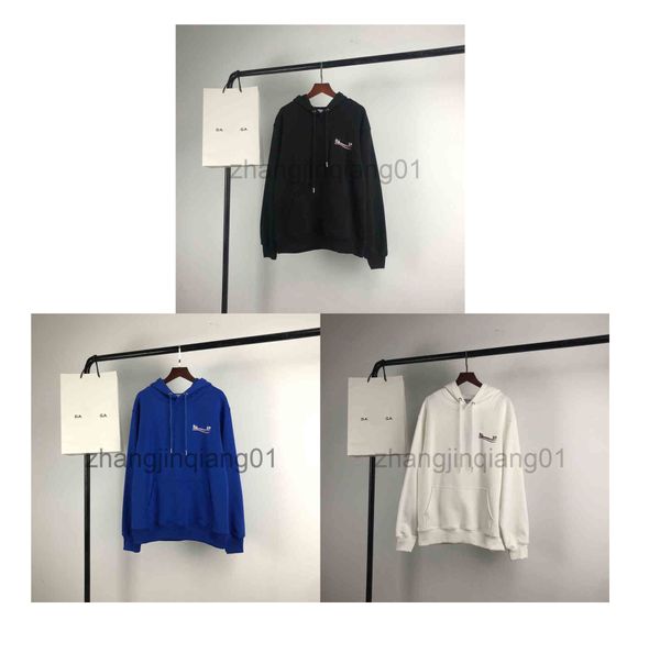 

designer balanciagas hoodie fashion brands autumn winter cotton letter printing mens and womens lovers large loose couple knit balenciga swe, Black