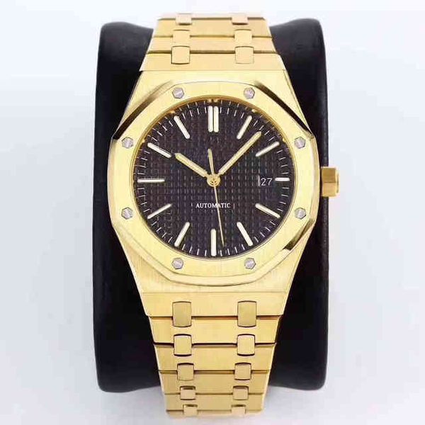 

wristwatches classic men watch stainless steel automatic mechanical silver rose gold blue black royal sapphire back see through oaks high, Slivery;brown