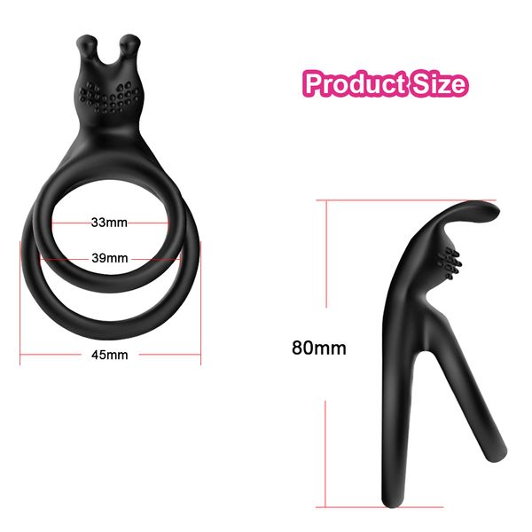 

wool yarn cockring sleeve silicone penis ring male chastity cage time delay ejaculation toy for men couple cock rings product 18, Black;white