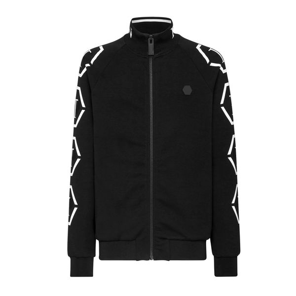 

plein bear brand men's hoodies & sweatshirts warm thick sweatshirt hip-hop loose characteristic personality pp skull pullover rhineston, Black