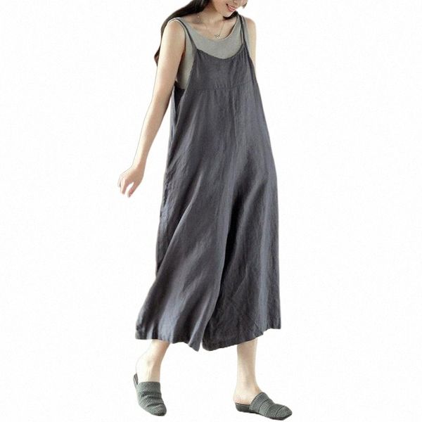 

women's jumpsuits & rompers summer retro women brierf loose ladies casual large size vintage overalls 2021 mori girl y24k#, Black;white