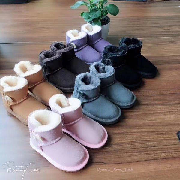

boots shoes women classic ankle short snow boot triple black chestnut brown navy grey pink womens luxury booties 22-35