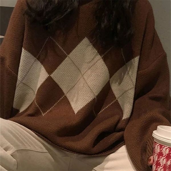 

women s sweaters knitted fashion oversized pullovers ladies winter loose korean college style jumper sueter mujer 220920, White;black