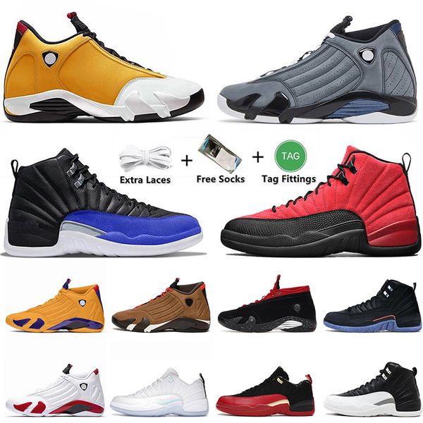 

jumpman 12 14 men jorden 14s basketball shoes playoffs ginger trainers sports sneakers size 47, Black