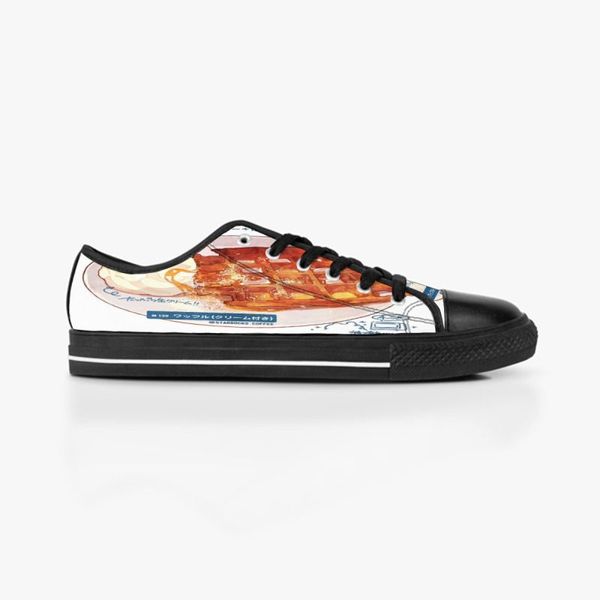 

stitch shoes custom design sneakers hand painted canvas men women black white fashion low cut breathable trainers