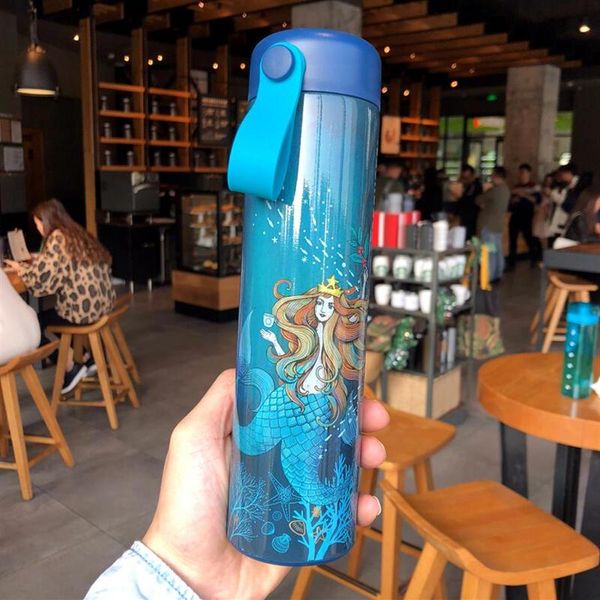 

16oz starbucks mermaid thermos mugs vacuum flasks stainless steel cup coffee mug travel bottle276g