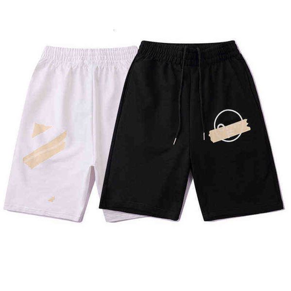 

offs fashion loose men's shorts brand luxury summer designers casual sports pants arrow printed reflective stripes black gym sweatpants, White;black