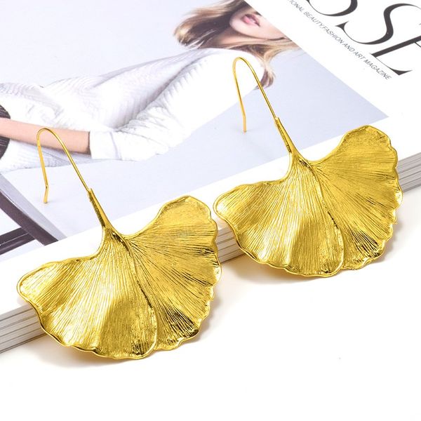 

fashion elegant simple leaf-shaped dangle earrings gold color metal earring jewelry accessories for women, Silver