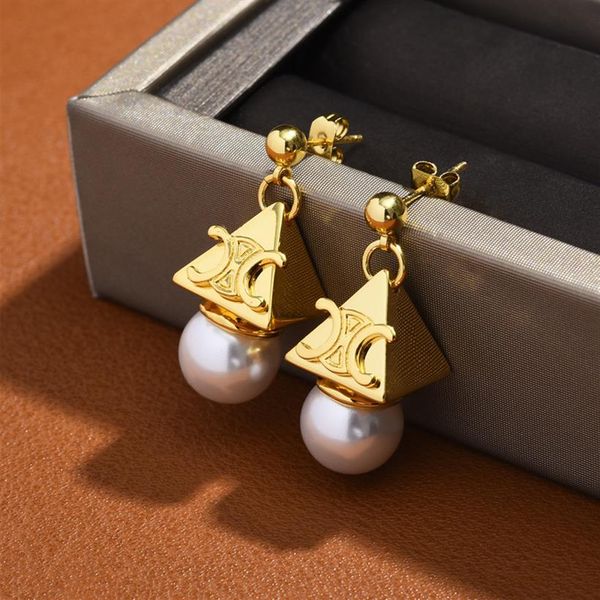 

new arrival 18k brass dangle earrings classic designer earring for fashion women party jewelry gift243s, Silver