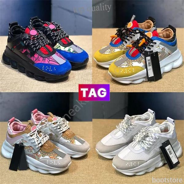 

designer sneakers chain reaction casual shoes platform sneaker calfskin leather suede trainers men women walking runner shoe260k, Black