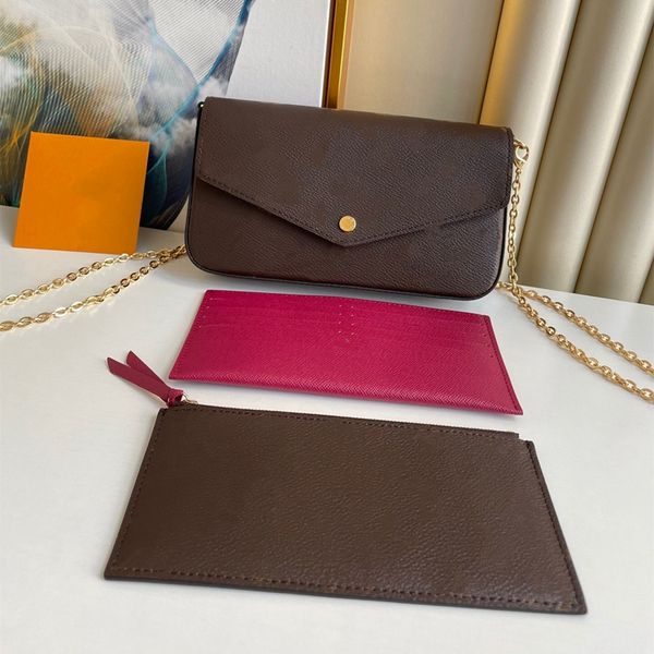

coin purses 3 pcs/set favorite multi pochette accessories women crossbody purse messenger bags handbags flowers designer shoulder lady leath, Red;black