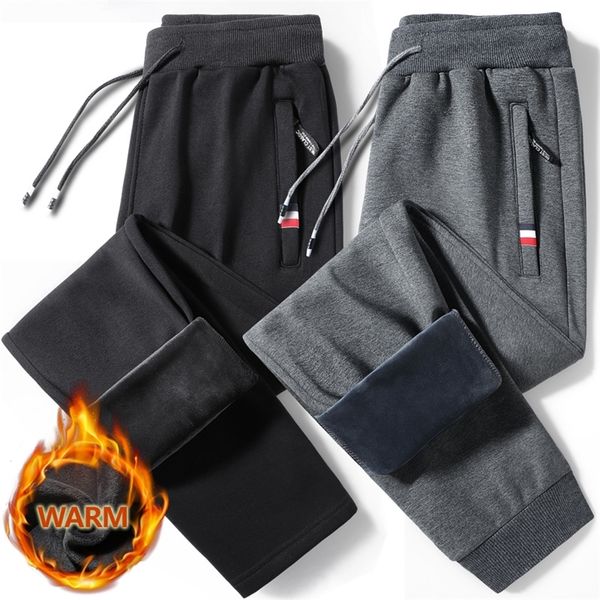 

men's pants winter warm men cotton fitness sportswear tracksuit bottoms skinny sweatpants trousers track mens joggers m-8xl k340 220920, Black