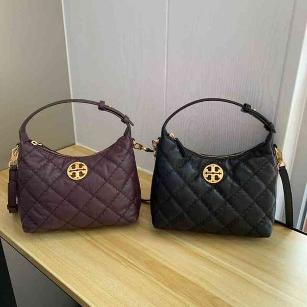 

2022 designer ladys handbags toriburches small fragrance willa goat grain cowhide diamond lattice hand-held one shoulder messenger bag