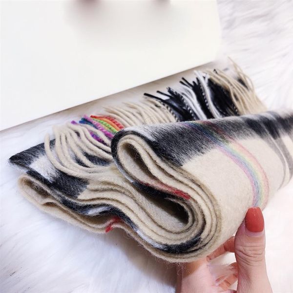 

fashion rainbow cashmere scarves large size 180 32cm autumn winter super long shawls women's soft scarfs236e, Blue;gray