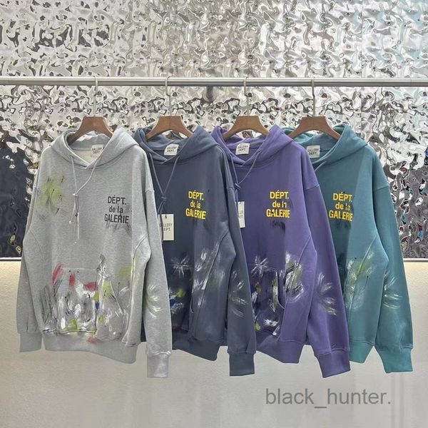 

mens hoodies designer gary dept fashion sweatshirts ink splashing series vintage4 color wash hoodie, Black